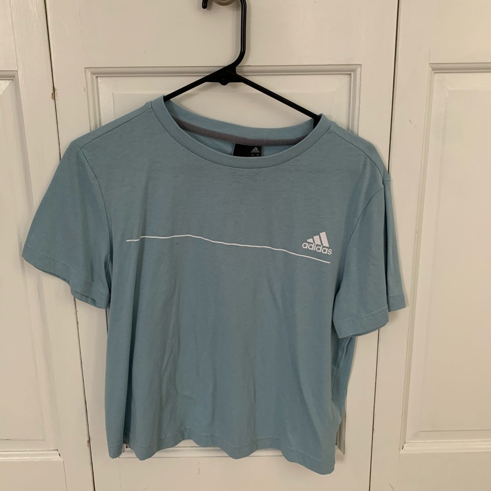 Blue Adidas Cropped Shirt